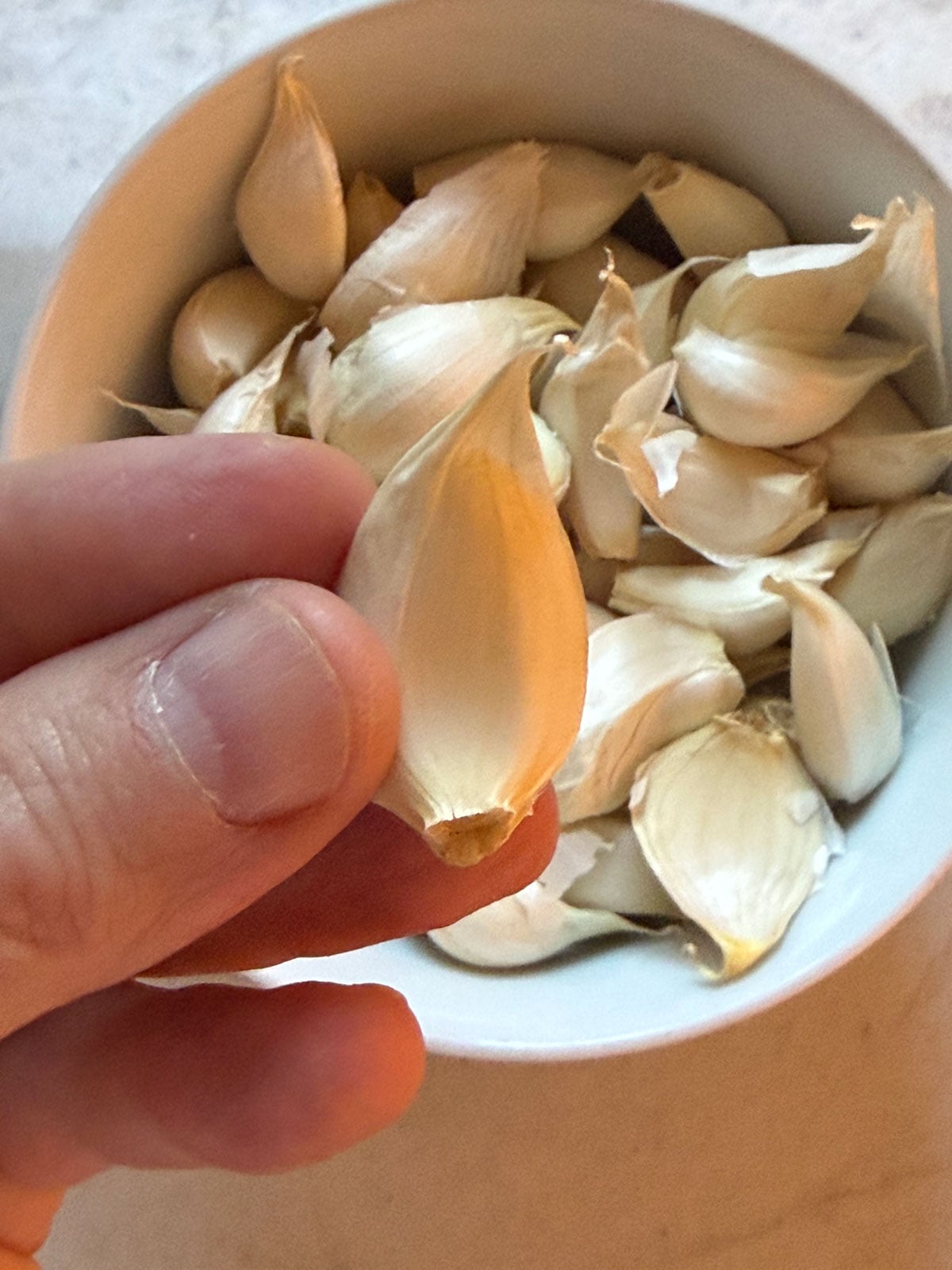 separated garlic cloves